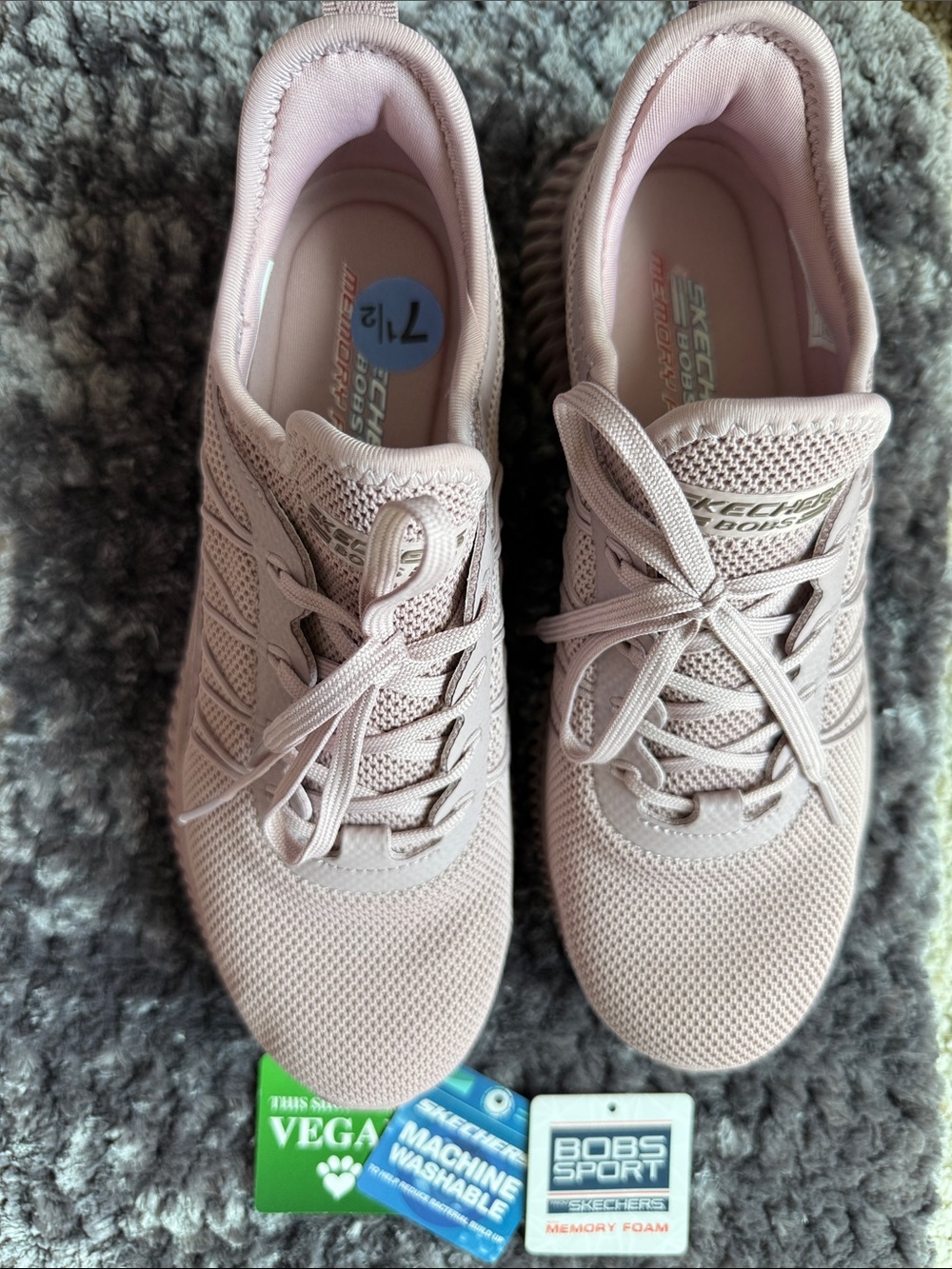 Skechers BOBS Sport Women's Lace-Up Sneakers in Light Pink, never worn